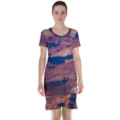 Atacama Desert Aerial View Short Sleeve Nightdress by dflcprintsclothing