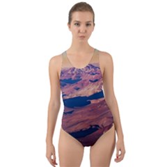 Atacama Desert Aerial View Cut-out Back One Piece Swimsuit by dflcprintsclothing