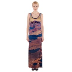 Atacama Desert Aerial View Thigh Split Maxi Dress by dflcprintsclothing