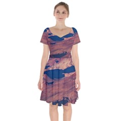 Atacama Desert Aerial View Short Sleeve Bardot Dress