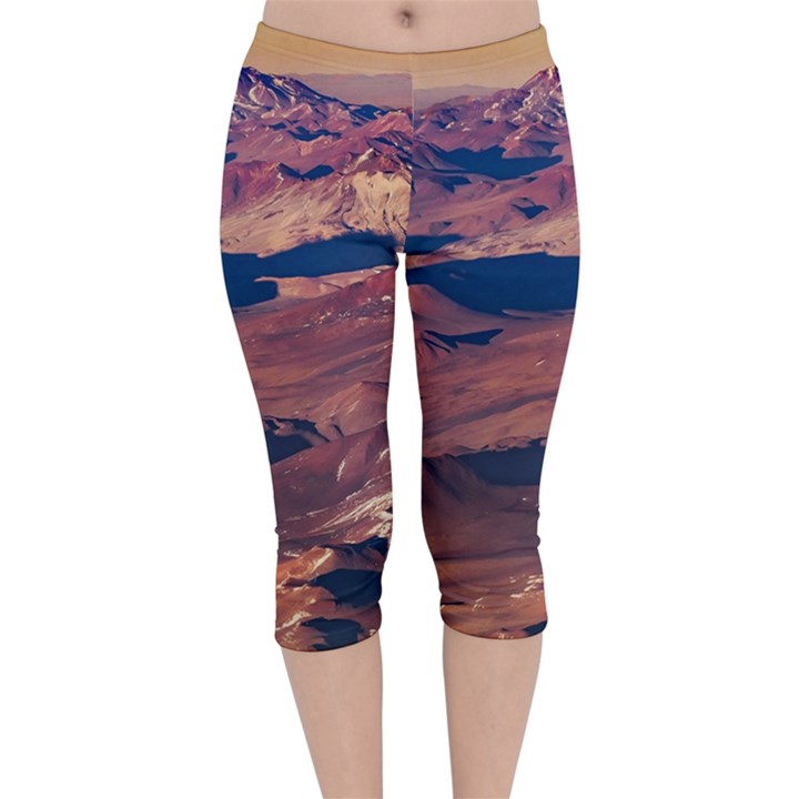 Atacama Desert Aerial View Velvet Capri Leggings 