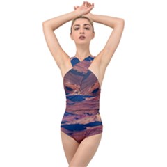 Atacama Desert Aerial View Cross Front Low Back Swimsuit by dflcprintsclothing