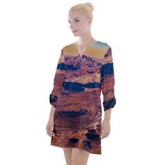 Atacama Desert Aerial View Open Neck Shift Dress