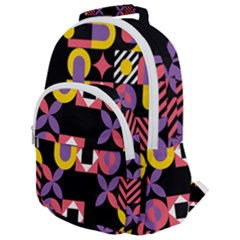 Summer Mosaic Print Rounded Multi Pocket Backpack by designsbymallika