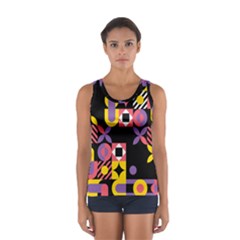 Summer Mosaic Print Sport Tank Top  by designsbymallika