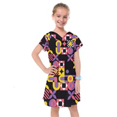 Summer Mosaic Print Kids  Drop Waist Dress by designsbymallika