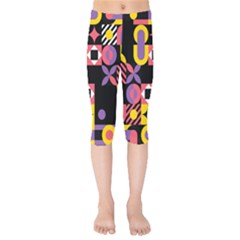 Summer Mosaic Print Kids  Capri Leggings 