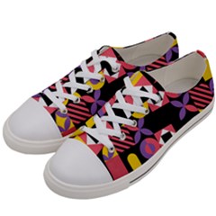 Summer Mosaic Print Men s Low Top Canvas Sneakers by designsbymallika