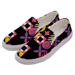 Summer Mosaic Print Men s Canvas Slip Ons by designsbymallika