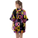 Summer Mosaic Print Half Sleeve Satin Kimono  View2