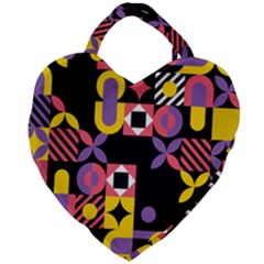 Summer Mosaic Print Giant Heart Shaped Tote by designsbymallika