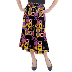 Summer Mosaic Print Midi Mermaid Skirt by designsbymallika