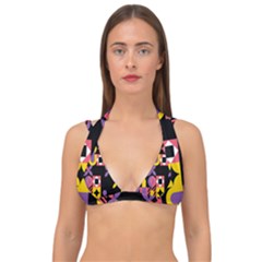 Summer Mosaic Print Double Strap Halter Bikini Top by designsbymallika