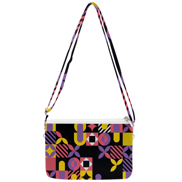 Summer Mosaic Print Double Gusset Crossbody Bag