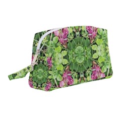 Emerald Patterns Wristlet Pouch Bag (medium) by kaleidomarblingart