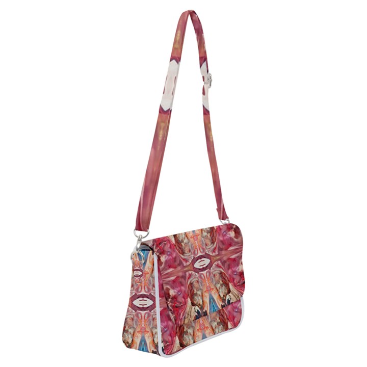 Marbled Butterfly Shoulder Bag with Back Zipper