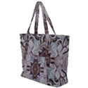 Turquoise Black Arabesque Repeats Zip Up Canvas Bag View1