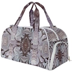 Turquoise Black Arabesque Repeats Burner Gym Duffel Bag