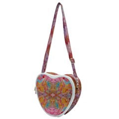 Monsoon Repeats Heart Shoulder Bag by kaleidomarblingart