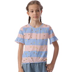 Summer Golden Love Kids  Cuff Sleeve Scrunch Bottom Tee