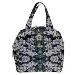 White Bush Repeats Boxy Hand Bag by kaleidomarblingart