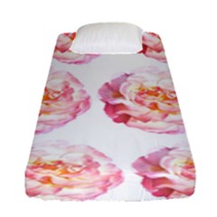 Roses Repeats I Fitted Sheet (single Size) by kaleidomarblingart