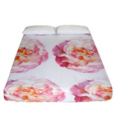 Roses Repeats I Fitted Sheet (queen Size) by kaleidomarblingart