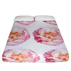 Roses Repeats I Fitted Sheet (california King Size) by kaleidomarblingart