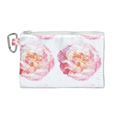 Roses Repeats I Canvas Cosmetic Bag (medium) by kaleidomarblingart