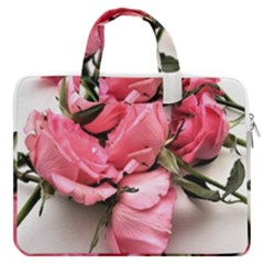 Scattered Roses Macbook Pro Double Pocket Laptop Bag by kaleidomarblingart