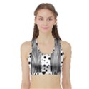 Stripes Black White Pattern Sports Bra with Border View1