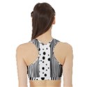 Stripes Black White Pattern Sports Bra with Border View2