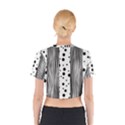 Stripes Black White Pattern Cotton Crop Top View2