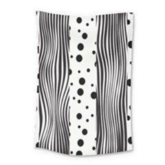 Stripes Black White Pattern Small Tapestry by designsbymallika