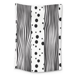 Stripes Black White Pattern Large Tapestry by designsbymallika