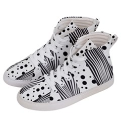 Stripes Black White Pattern Men s Hi-top Skate Sneakers by designsbymallika