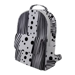 Stripes Black White Pattern Flap Pocket Backpack (large) by designsbymallika