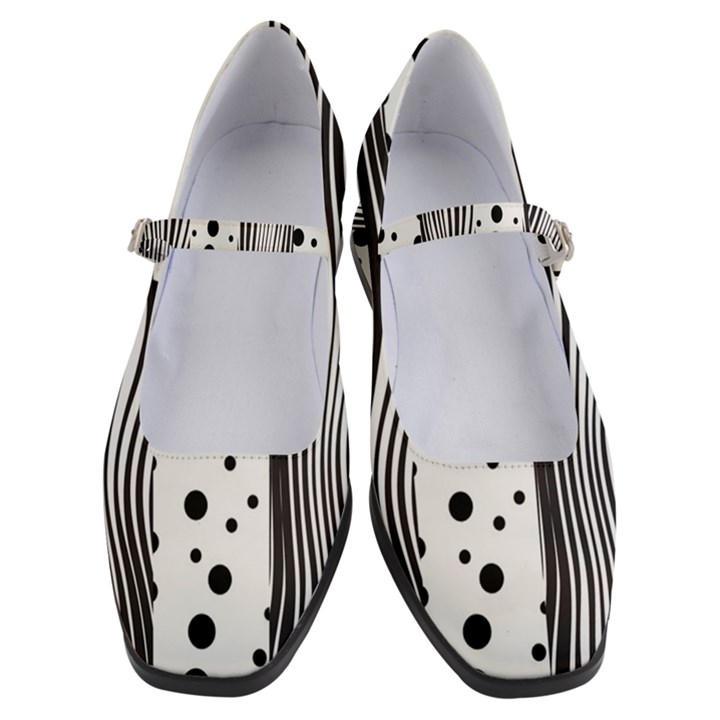 Stripes Black White Pattern Women s Mary Jane Shoes