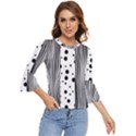 Stripes Black White Pattern Bell Sleeve Top View1