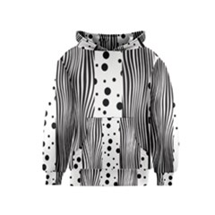 Stripes Black White Pattern Kids  Pullover Hoodie