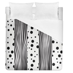 Stripes Black White Pattern Duvet Cover (queen Size) by designsbymallika