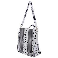 Stripes Black White Pattern Crossbody Backpack by designsbymallika