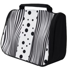 Stripes Black White Pattern Full Print Travel Pouch (big) by designsbymallika