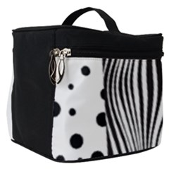 Stripes Black White Pattern Make Up Travel Bag (small) by designsbymallika