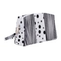 Stripes Black White Pattern Wristlet Pouch Bag (Medium) View1