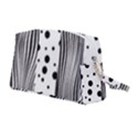 Stripes Black White Pattern Wristlet Pouch Bag (Medium) View2