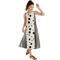 Stripes Black White Pattern Summer Maxi Dress