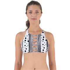 Stripes Black White Pattern Perfectly Cut Out Bikini Top by designsbymallika