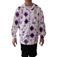 Minimal Floral Pattern Kids  Hooded Windbreaker by designsbymallika