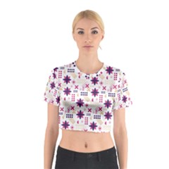 Minimal Floral Pattern Cotton Crop Top by designsbymallika